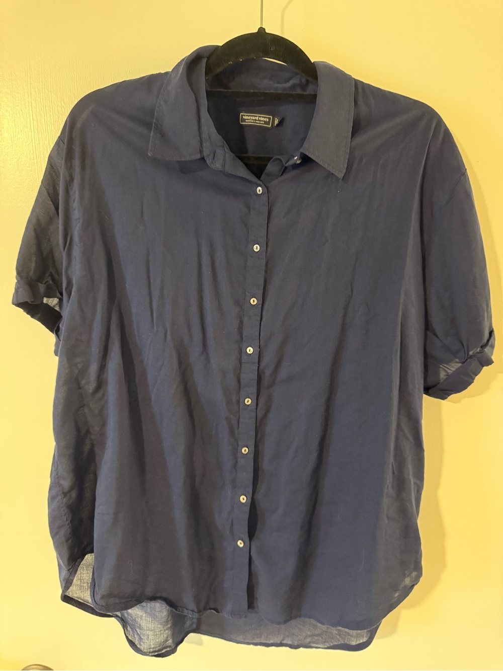 Vineyard Vines Navy Short-Sleeve Button-Down Shirt